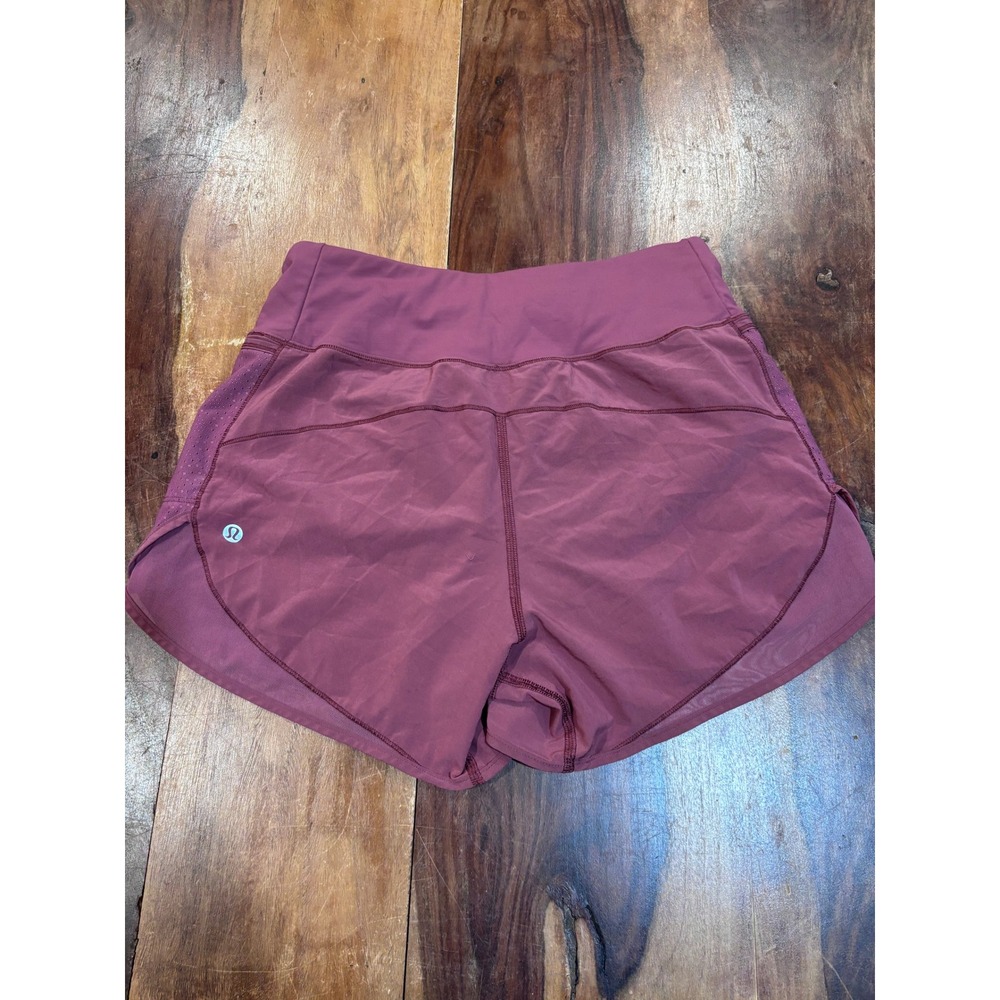 Lululemon speed up high-rise shorts women sz 8 mauve pink mesh athletic running